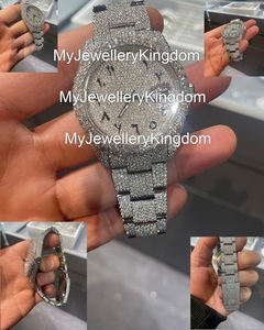 Luxury Moissanite & Stainless Steel <b>Case</b> <b>Watch</b> with Glass Crystal Dial 10 Bar Water Resistant Wedding Party Elegant Hand - Product Image 2