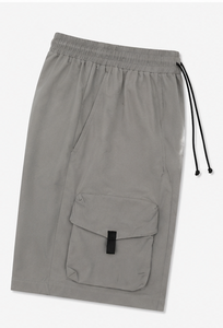 Shorts Bermuda Noirs pour Hommes, Taille Mi-Haute, Cordon de Serrage, Coton Brodé Palmiers, Style Décontracté - Product Image 4