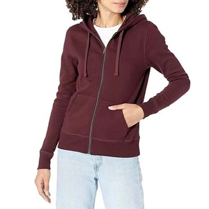 Sweat à capuche pour femme de haute qualité pour la saison d'automne, logo personnalisable, fermeture éclair intégrale, coupe courte, longueur longue, sweat à capuche pour femme - Product Image 3