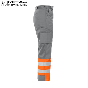 Pantalones de seguridad de alta visibilidad de dos tonos para hombre, pantalones de trabajo con cinta reflectante para construcción e ingeniería - Product Image 3