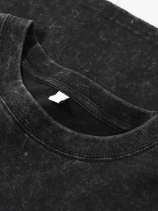 Camiseta de Color Sólido con Lavado Ácido, Bajo MOQ, Material de Algodón Puro, Color Personalizado, Camiseta de Hombre con Lavado Ácido - Product Image 4
