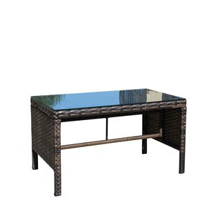 Outdoor Patio Furniture <b>Clear</b> Tempered Glass Coffee <b>Table</b> Single Piece Set - Product Image 5