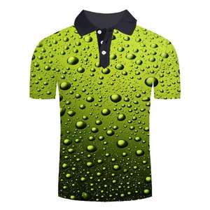 Polo de golf pour homme à séchage rapide, grande taille, manches courtes, en polyester et élasthanne, vêtement de sport vierge pour sublimation – Vente en gros - Product Image 6