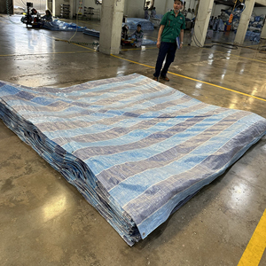 Lona Azul Lisa Tejida Impermeable Anti-UV Ecológica Resistente al Viento de Peso Medio para Uso en Exteriores, Cubierta de Tela Plegable de Material PE - Product Image 5