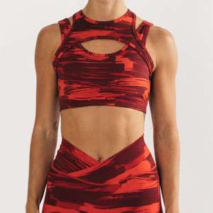 Sports <b>Bra</b> <b>Racerback</b> Design High Impact Gym Yoga Fitness Seamless Cotton Padded Performance Top - Product Image 1