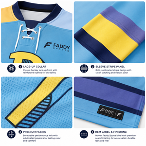 Maillot de hockey sur glace personnalisé sublimé, respirant, uniforme d'entraînement d'équipe, maillot de hockey personnalisé à lacets pour hommes et jeunes - Product Image 4