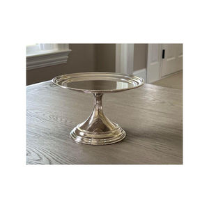 Support à gâteau en métal de haute qualité avec base argentée cannelée et plateau festonné doré pour la présentation de desserts de mariage et de fêtes - Meilleur prix - Product Image 3