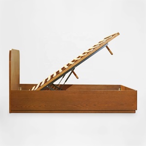 OEM/ODM Solid Acacia Lift-Up Storage Wooden Bed Bedroom Furniture Gas Hydraulic Bed Frame with <b>Large</b> Capacity Storage - Product Image 3