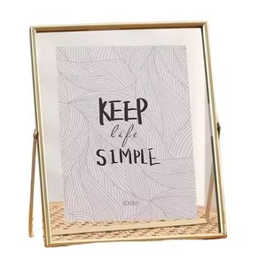 Premium Metal Glass Photo <b>Frame</b> Decorative Table <b>Frame</b> Clear Glass Panel Luxury Gift Item Modern Interior Home Decoration - Product Image 6