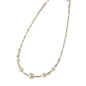 Collar de Cadena con Degradado para Mujer, de Alta Gama, Versátil, con Perlas de Agua Dulce y Plata Desgastada, para Suéteres, Diseño Exclusivo - Product Image 5