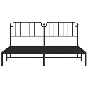 Cadre de lit double en acier noir avec revêtement poudré, lits en métal - Product Image 5