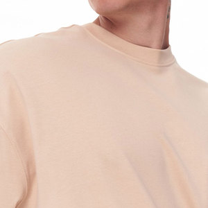 Camiseta de Algodón Beige para Hombre, Corte Regular, Manga Corta, Cuello Redondo, Diseño Liso Informal, Tejido de Punto, Color Sólido, Corte Regular, ROLEIN SPORTS - Product Image 3