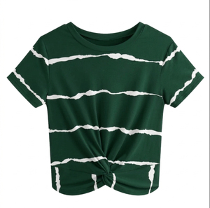 T-shirt personnalisé pour femme, formel, respirant, écologique, été, 100% coton, col rond, manches courtes, uni ou imprimé - Product Image 1