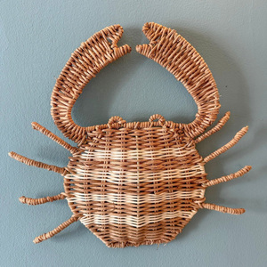 Accessoires de chambre d'enfant en rotin écologiques, décoration murale de style côtier, art suspendu tissé à la main - Product Image 3