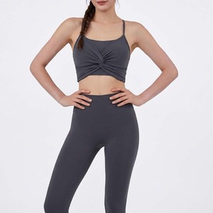 Women's V Neck Yoga <b>Crop</b> <b>Top</b> Breathable Stretch Fitness Tank for Gym Pilates Workout Custom Activewear - Product Image 5