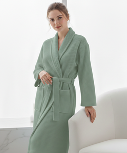 Peignoir en tissu gaufré ELITE - 100% coton, écologique, respirant, séchage rapide, manches courtes, poches, ensemble de 10 peignoirs pour hommes, pour hôtel et spa - Product Image 1