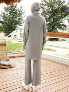 Conjunto Deportivo Modesto para Mujer con Cierre y Bolsillos, Conjunto de Gimnasio Musulmán de Secado Rápido, Ropa Deportiva Musulmana para Mujer - Product Image 6