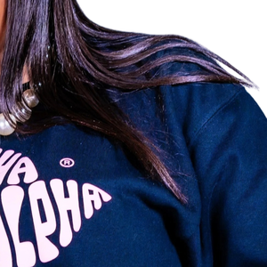   Sudadera Unisex con Letras y Gráficos Azul Marino, Cuello Redondo, Manga Larga, Estilo Casual, Forro Polar, Ropa Urbana, Personalizable para Hermandades - Product Image 5