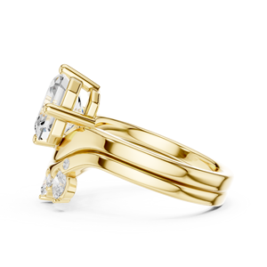 Anillo de Boda Moderno con Engaste de Diamantes, Elaborado en Oro Amarillo de 14k, Hermoso Anillo de Boda para Mujer con Diamantes Cultivados en Laboratorio con Corte Múltiple - Product Image 2
