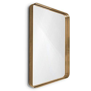Espejo de pared redondo de madera con acabado en oro antiguo, con borde de hojas talladas, decoración ornamental para el hogar, para la sala de estar, en oferta. - Product Image 2