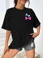 Be Happy Lift Heavy Shirt Kadınlar: Büyük Beden Spor Salonu Halter Grafik Tişörtü Komik Antrenman Tişörtleri Günlük Spor Salonu Severler İçin Üstler