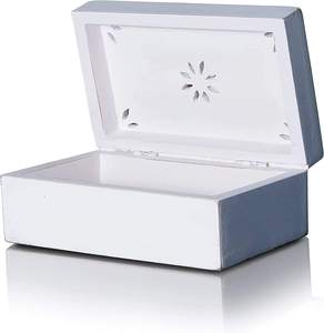 Caja de Joyería Decorativa de Madera con Tapa con Bisagras, Caja de Almacenamiento de Madera Hecha a Mano para Joyas y Recuerdos, Tamaño Mediano - Product Image 4