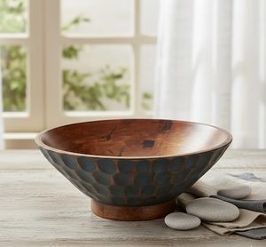 Bol de service moderne en bois, bol en bois pour servir les aliments, bols de service modernes, bol de service en bois d'acacia - Product Image 1