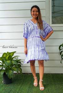Elegante Tie Dye Maxi vestido de moda verano noche Casual desgaste sólido patrón botón decoración al por mayor playa vacaciones - Product Image 1
