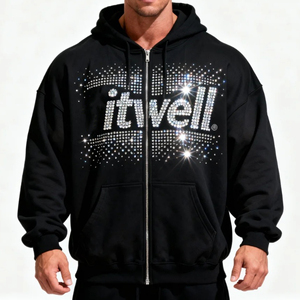 เสื้อฮู้ดดี้ผู้ชายทรงโอเวอร์ไซส์ ดีไซน์ใหม่ เนื้อผ้าคอตตอน 100% หนัก 300 กรัม ระบายอากาศได้ดี เป็นมิตรต่อสิ่งแวดล้อม เหมาะสำหรับฤดูใบไม้ร่วง รับสกรีนลายตามสั่ง - Product Image 2