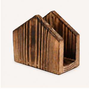 Handmade Rustic Brown Wooden Napkin <b>Holder</b> Solid Mango Wood <b>Tissue</b> Paper Stand For <b>Kitchen</b> Restaurant And Hotel Tabletop Decor - Product Image 3