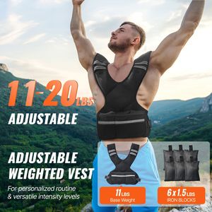 Gilet Ponderato Riflettente per Bambini con 11 Pesi da 20 libbre e 6 Pesi in Sabbia di Ferro per Set di Esercizi con Peso Corporeo - Product Image 6
