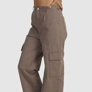 กางเกงคาร์โก้ผ้าแคนวาสคุณภาพสูง 100% สำหรับผู้หญิง กันน้ำ บริการ OEM ขนาดและสีตามสั่ง - Product Image 3