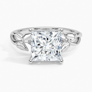 Anillo SOJ 027 con Corte Princesa, Plata 925, Anillo Solitario con Diseño de Saliente de Sauce, 2ct, Color D, VVS1, Moissanita, Certificado GRA, Anillos a Bajo Precio - Product Image 1