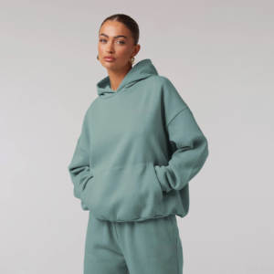 Ensemble pantalon et sweat à capuche oversize pour femme, couleur unie, 100 % coton, écologique, longueur intégrale, imprimé délavé à l'acide - Product Image 6
