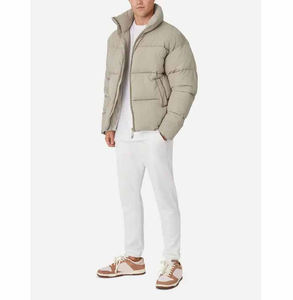 Blouson Bomber Matelassé Personnalisé à Capuche en Toile Style Urbain pour Homme, Fermeture Éclair, Chaud Hiver, Grandes Tailles, Service OEM, Vente en Gros - Product Image 1