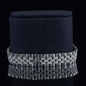 Hip Hop Style Luxury Fully Iced Out Moissanite Diamond Wrist <b>Watch</b> With <b>Black</b> Dial Date Style And Stainless Steel Metal Case - Product Image 4