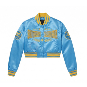 Womens vintage baseball street wear college fashion and womens <b>lady</b> crop breathable Knitted embroidery sorority Bomber <b>Jacket</b> - Product Image 1