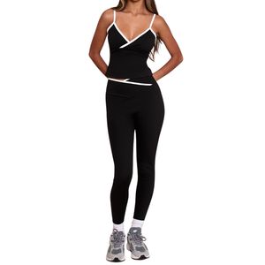 Débardeur court côtelé pour femme, dos nageur, en maille extensible de haute qualité, uni, pour le yoga, vente en gros personnalisée - Product Image 1