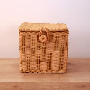 Cestas cuadradas de ratán, cajas tejidas, cestas de regalo, contenedores de exhibición y almacenamiento, cajas con tapa hechas a mano - Product Image 3