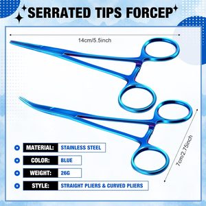 Hemostat Curved and Straight Hemostat Forceps <b>Piercing</b> Pliers Forceps, Stainless Steel Straight and Curved Pliers Surgery Tools - Product Image 4