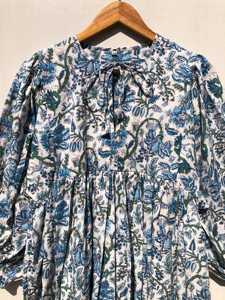 Vestido de Gasa con Estampado Floral en Algodón, Cuello Profundo, Midi, Directo del Mayorista, Ropa de Dormir para Mujer al Mejor Precio - Product Image 3