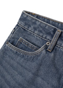 Jeans de Mezclilla para Hombre, Corte Recto, Lavado Oscuro, Corte Regular, Cintura Media, Algodón, Estilo Casual Otoñal - Product Image 2