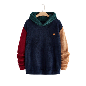 Unisex <b>Sherpa</b> Fleece Solid Oversized Hoodie Warm Soft Plush Pullover Casual Winter Hooded Sweatshirts Cozy Outdoor Daily Wear - Product Image 1