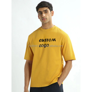 เสื้อยืดคอตตอนฟลีซทรงโอเวอร์ไซส์แบบสั่งทำพิเศษสำหรับผู้ชาย ผู้ผลิต OEM เสื้อยืดแขนสั้นสไตล์สตรีทแวร์ - Product Image 1