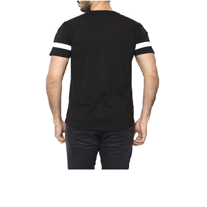 เสื้อยืดผู้ชายสีดำล้วน ทรงปกติ น้ำหนัก 220 กรัม  แบบเรียบ  สำหรับใส่ลายกราฟิก  พร้อมแผงสีขาว  รุ่นท็อปเฮฟวี่เวท - Product Image 6