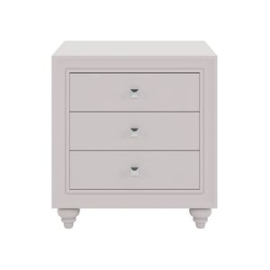 Mesa de Noche Moderna de 3 Cajones en Color Crema Gris para Dormitorio y Sala de Estar - Product Image 6