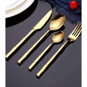 Ensemble de couverts en métal réutilisables de luxe comprenant une fourchette, une cuillère et un couteau pour la maison, la cuisine, les mariages et les fournitures de traiteur - Product Image 5