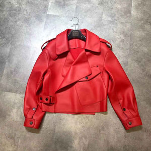 Chaqueta de Cuero Genuino para Mujer, Chaqueta de Motociclista con Patrón de Cuero, Chaqueta de Cuero Vacuno Genuino para Mujer - Product Image 2