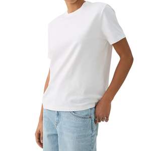 Camiseta de Algodón Blanca Lisa Unisex con Logotipo Personalizado, Cuello Redondo, Manga Corta, Informal, Básica, OEM, Venta al Por Mayor - Product Image 5
