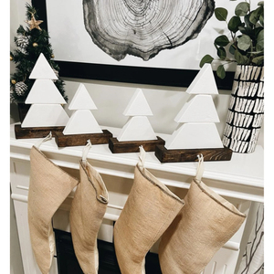 Tree Shaped Metal <b>Stocking</b> <b>Holder</b> Christmas Decoration White Colorful Metal Hanger With Wooden Base <b>Stocking</b> <b>Holder</b> From India - Product Image 3